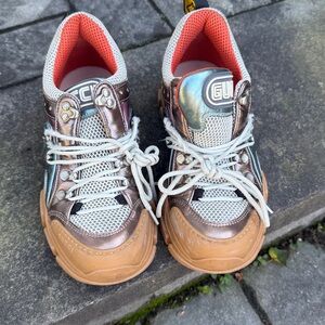 Gucci Green and Gray Sneakers